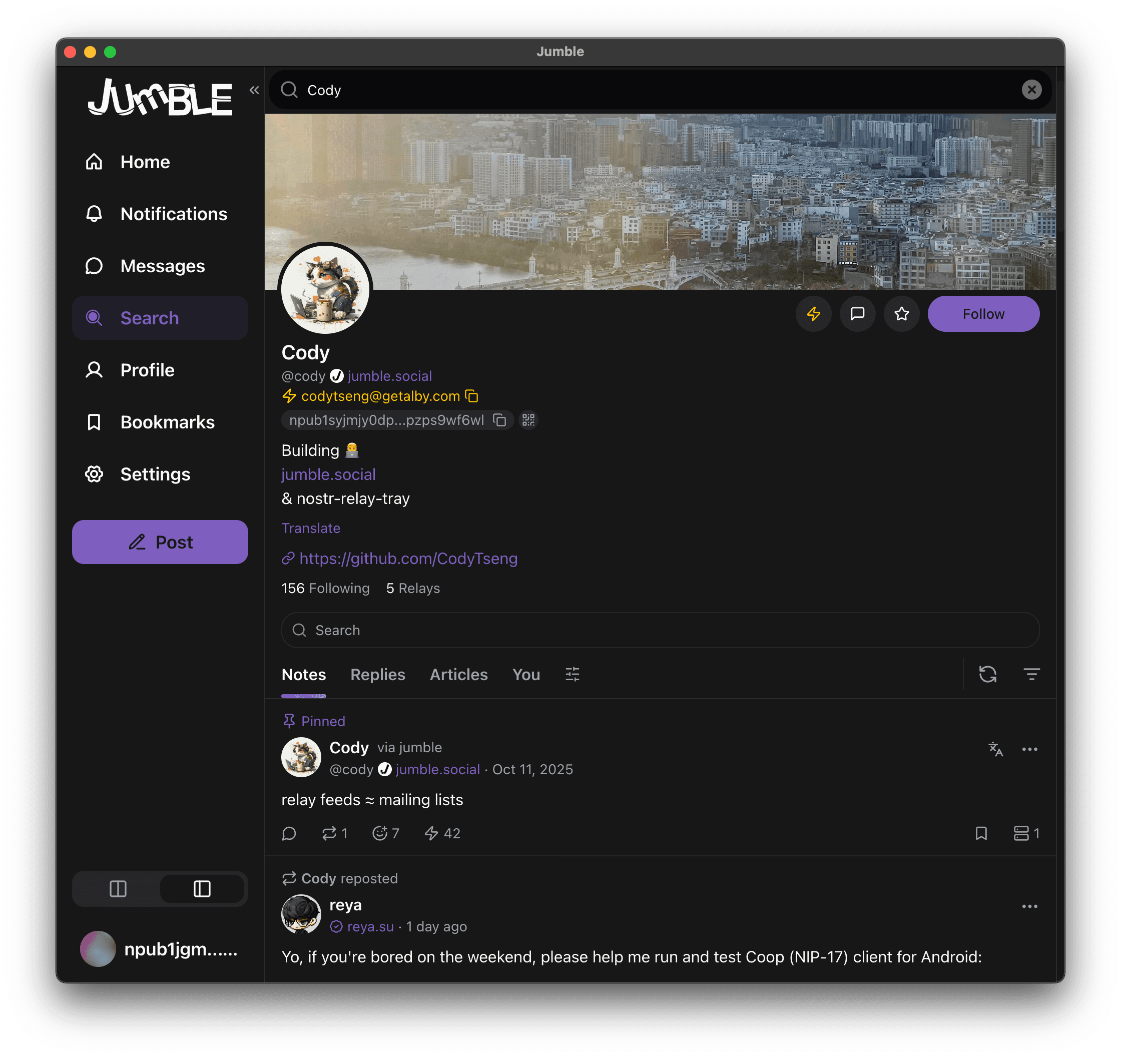 The Jumble desktop client